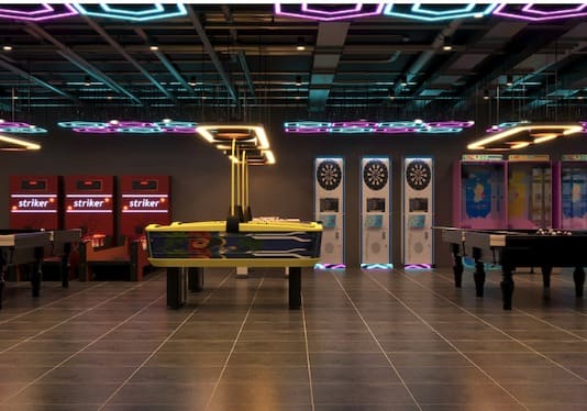 Commercial entertainment lounge and indoor arcade gaming floor in Lucknow